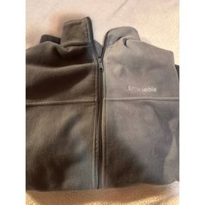 Columbia Sportswear Jumper Jacket Men XL Gray Zip-Up Stand Up Collar Fleece